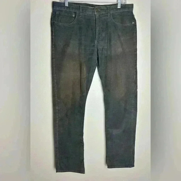 J. Crew Mercantile Flex Corduroy Slim Pants 32x30 Gray Straight Leg Distressed - Picture 1 of 11